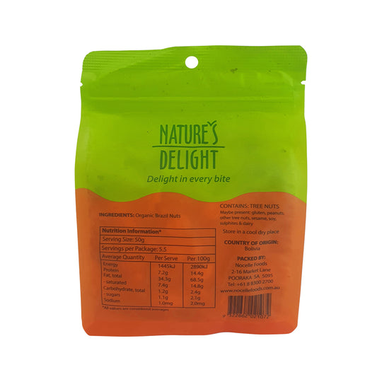 Natures Delight Organic Brazil Nuts 275g