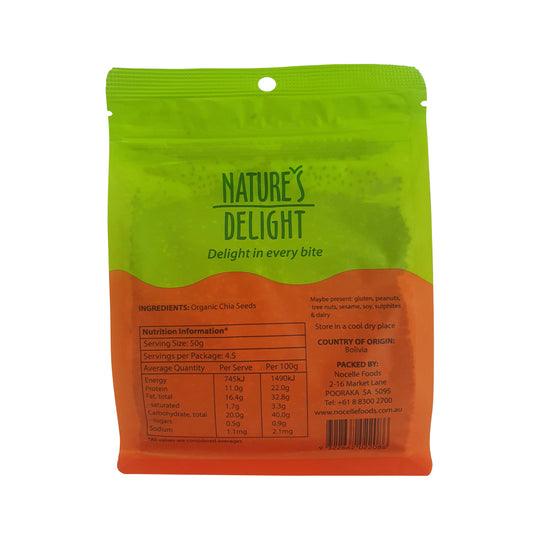 Natures Delight Organic Chia Seeds 225g