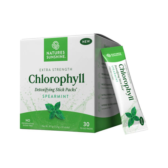 Natures Sunshine Powdered Chlorophyll Spearmint Sachets 2.25g x 30 Pack
