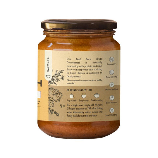NUTRA ORGANICS BONE BROTH BEEF CONCENTRATE TURMERIC GINGER 250G