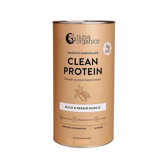 Nutra Organics Clean Protein Smooth Chocolate 500g SELL THROUGH NEW SKU 2946027