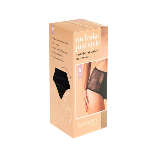 Pelvi Lemon Light Bladder Leaks Leakproof Underwear High-Waisted Black S