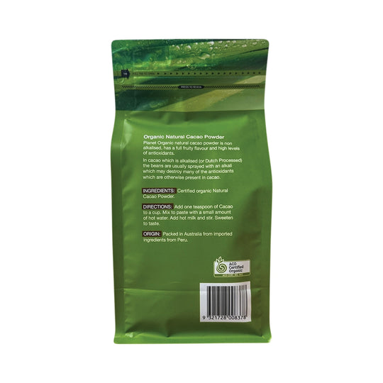 PLANET ORGANIC ORGANIC NATURAL CACAO POWDER 500G
