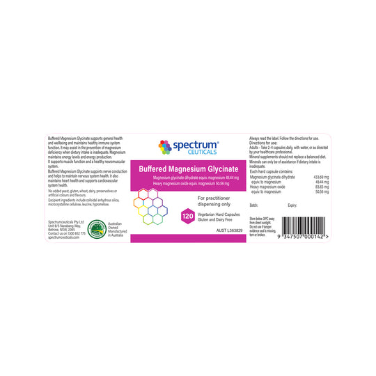 Spectrumceuticals Buffered Magnesium Glycinate 120c