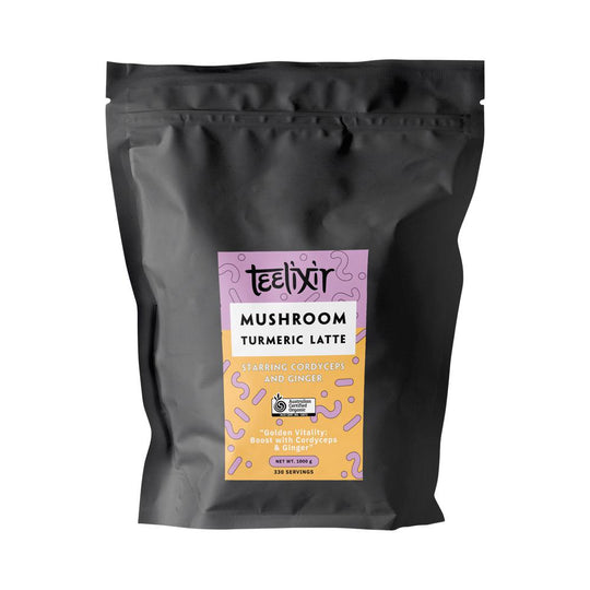 TEELIXIR ORGANIC MUSHROOM TURMERIC LATTE (STARRING CORDYCEPS AND GINGER) 1000G