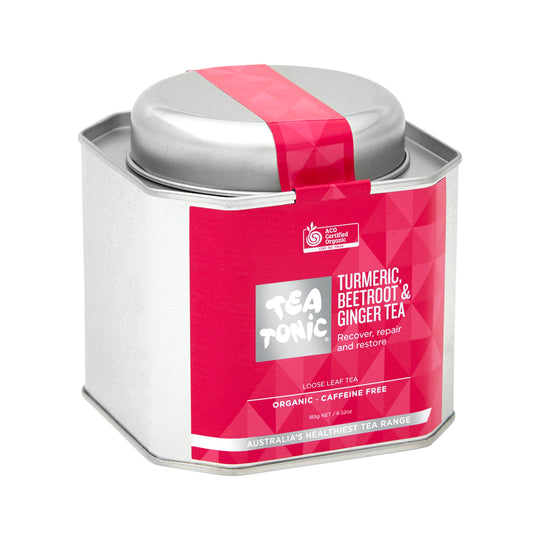Tea Tonic Organic Turmeric Beetroot & Ginger Tea Caddy Tin 185g