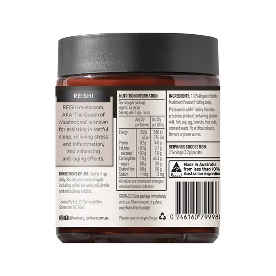 Tonika 100% Organic Mushroom Powder Reishi 70g