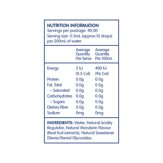 Vital Zing Water Drops (Flavour Enhancer with Stevia) Mandarin 45ml