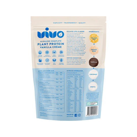 Vivo Organic Alkaline Complete Plant Protein Vanilla Creme 400g