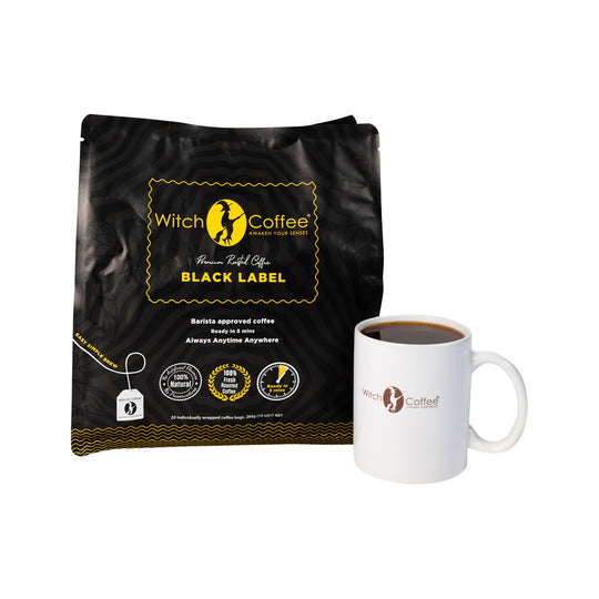 Witch Coffee Black Label Coffee Bags (Smooth & Full-Bodied Blackcurrant and Roasted Truffle) x 20 Pack EXP 6/12/2028