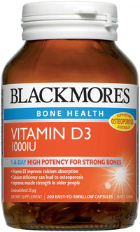 Blackmores Vitamin D3 1000IU 200c