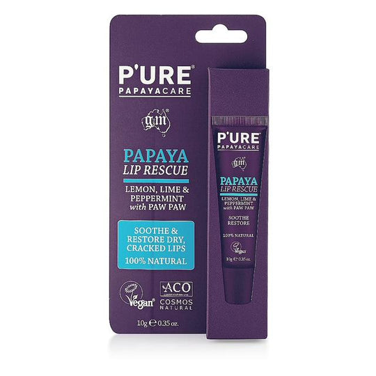 PURE Papayacare Papaya Lip Rescue (Lemon Lime & Peppermint with Paw Paw) 10g