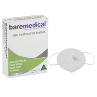 N95 MASK VERTICAL FLAT FOLD EARLOOP PARTICULATE RESPIRATOR “AUS MADE” BAREMEDICAL