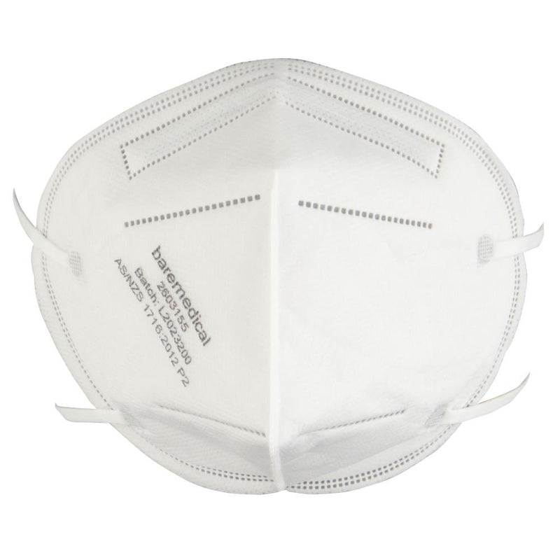 N95/P2 MASK VERTICAL FLAT FOLD HEADSTRAP PARTICULATE RESPIRATOR “AUS MADE” BAREMEDICAL