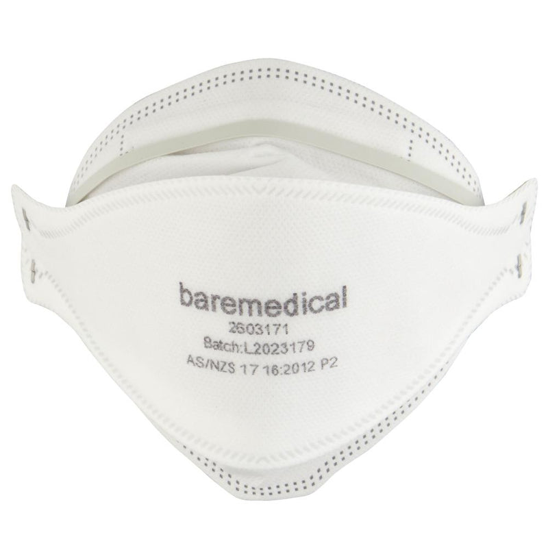 N95/P2 MASK FLAT FOLD EXTENDED HEADSTRAP PARTICULATE RESPIRATOR “AUS MADE” BAREMEDICAL