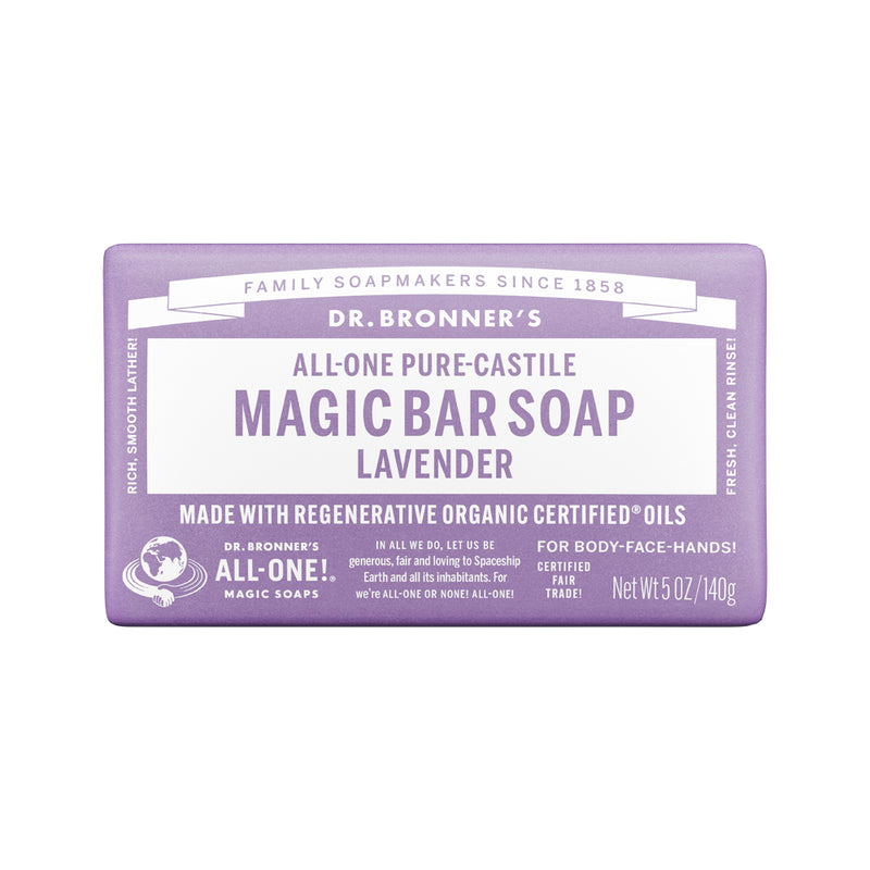 DR. BRONNERS ALL-ONE PURE-CASTILE MAGIC BAR SOAP LAVENDER 140G