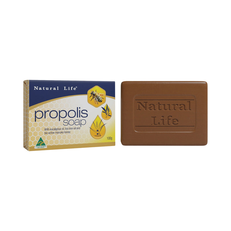 Natural Life Propolis Soap with Eucalyptus Tea Tree Oil & Bio Active Manuka Honey 100g