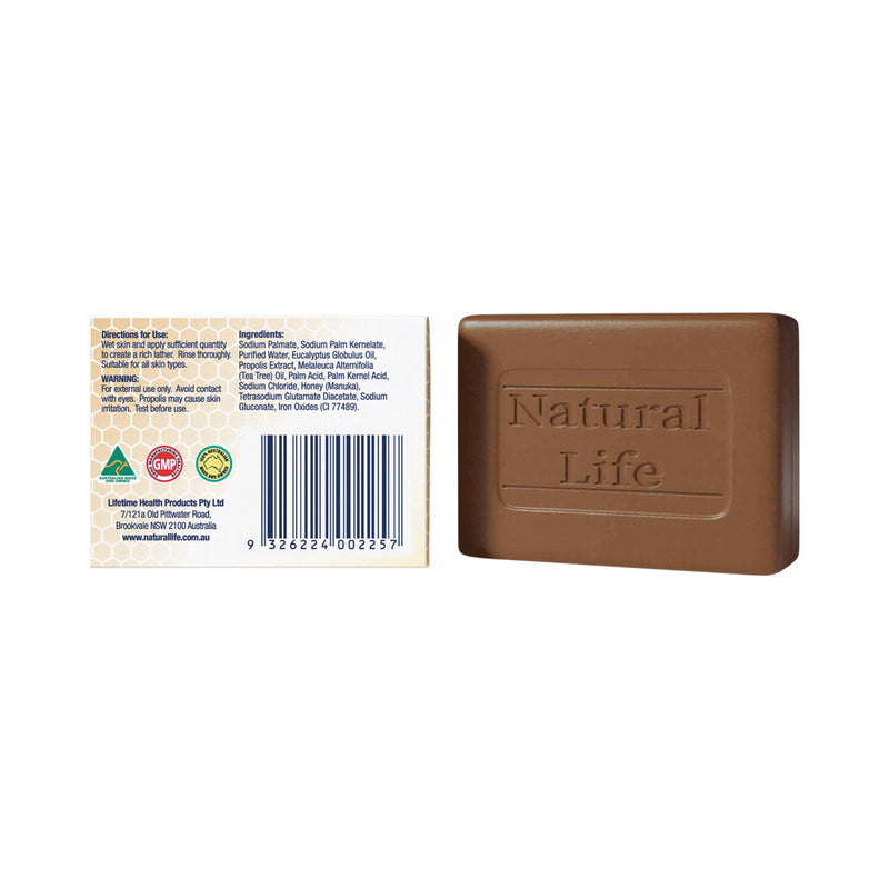 Natural Life Propolis Soap with Eucalyptus Tea Tree Oil & Bio Active Manuka Honey 100g