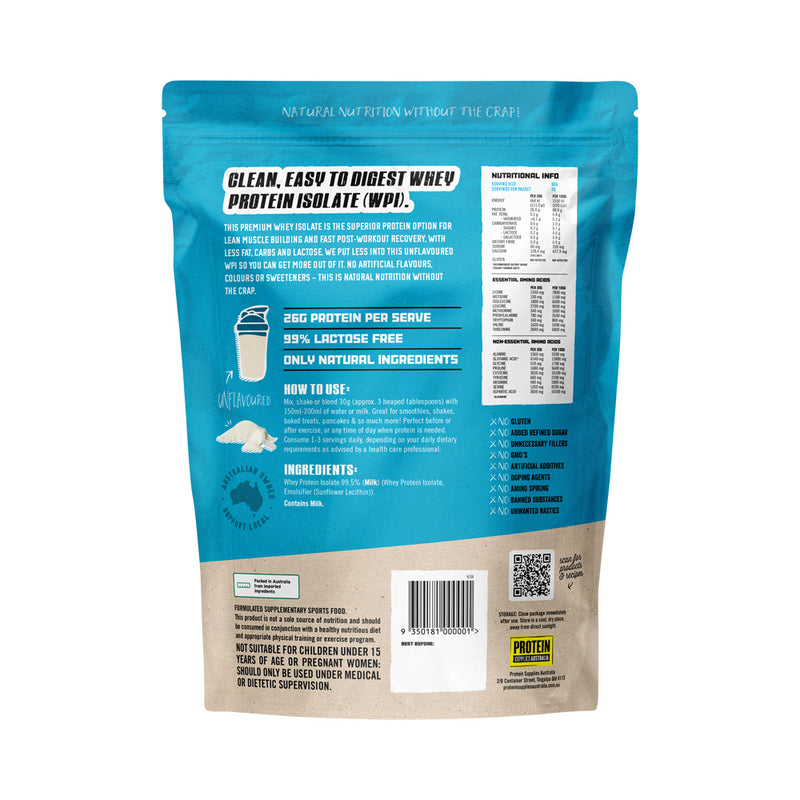 Protein Supplies Australia Protein WPI (Fast Release High Protein) Pure 500g