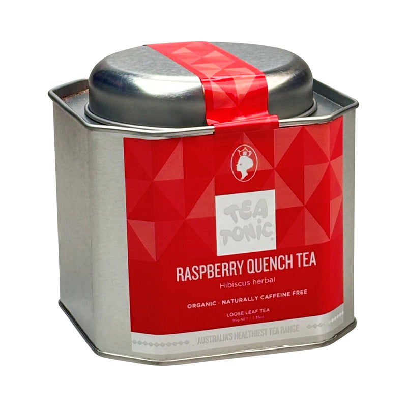TEA TONIC ORGANIC RASPBERRY QUENCH TEA TEA CADDY TIN 95G