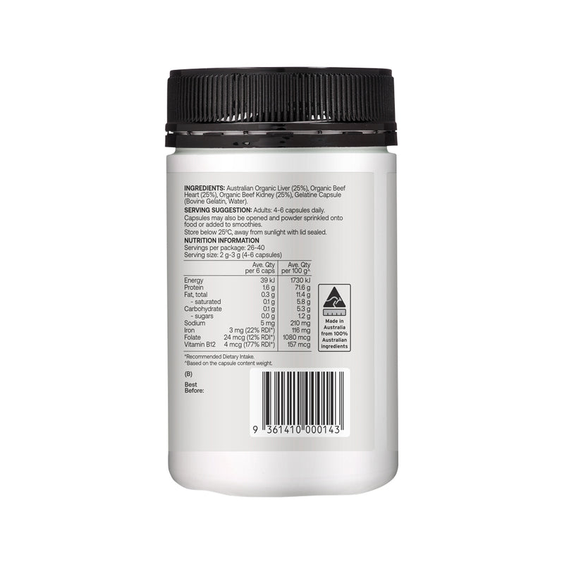 Best of the Bone Organic Beef Organ Complex Liver Heart & Kidney 160c