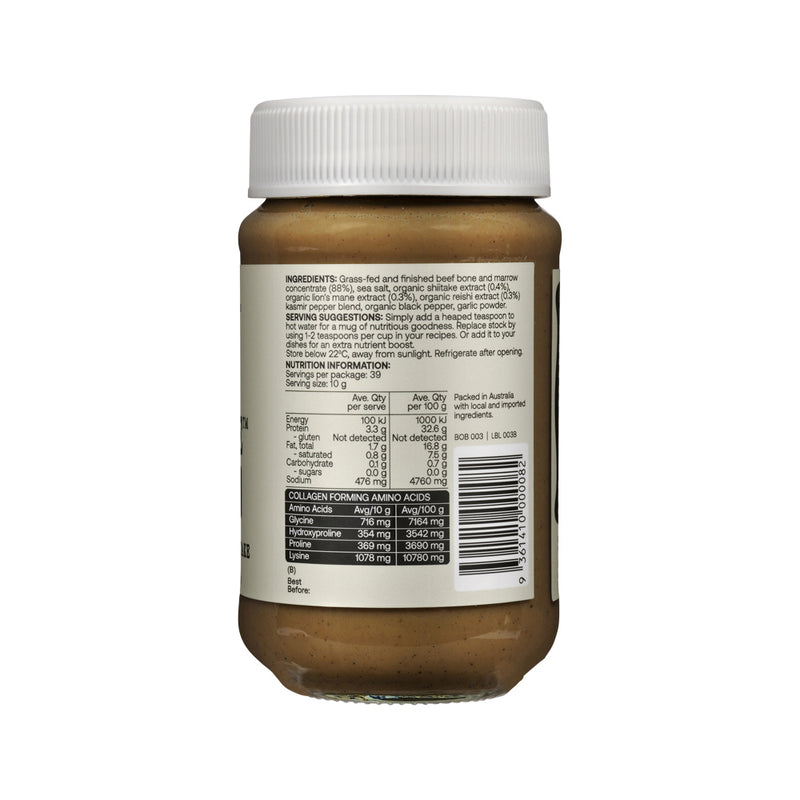 Best of the Bone Bone Broth Beef Concentrate Healing Mushrooms Organic Lions Mane Reishi Shiitake 390g