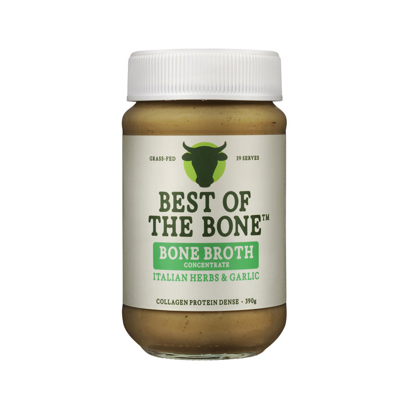 Best of the Bone Bone Broth Beef Concentrate Organic Italian Herbs & Garlic 390g