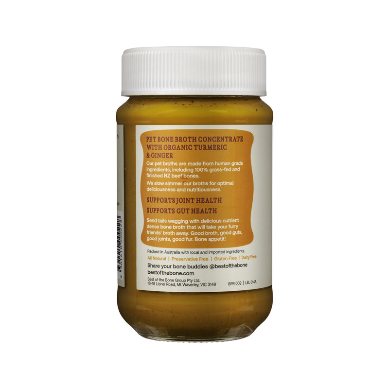Best of the Bone Bone Buddies Pet Bone Broth Beef Concentrate with Organic Turmeric-Ginger 375g
