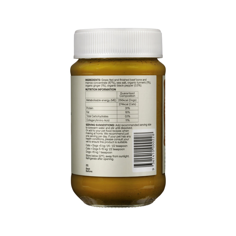 Best of the Bone Bone Buddies Pet Bone Broth Beef Concentrate with Organic Turmeric-Ginger 375g