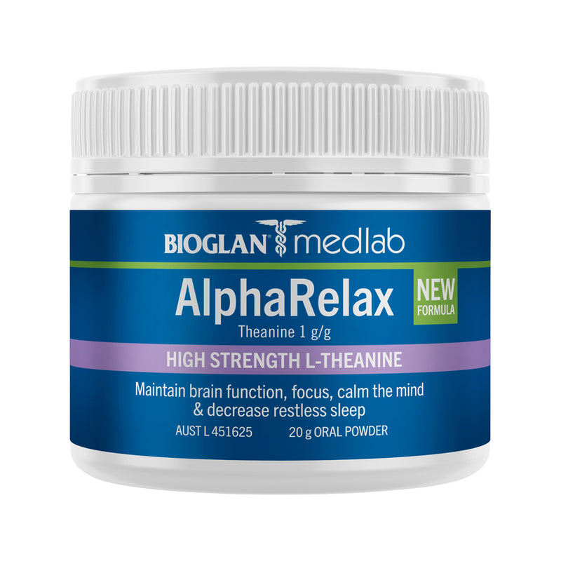 BIOGLAN MEDLAB ALPHARELAX HIGH STRENGTH L-THEANINE ORAL POWDER 20G