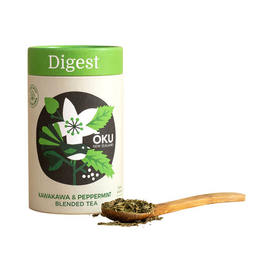 OKU NEW ZEALAND DIGEST KAWAKAWA & HOHERIA BLENDED TEA LOOSE LEAF 30G  SELL THROUGH