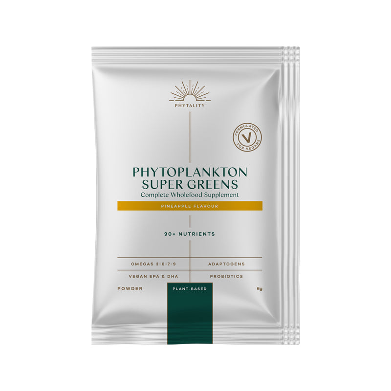 PHYTALITY PHYTOPLANKTON SUPER GREENS (COMPLETE WHOLEFOOD SUPPLEMENT) SACHETS 6G X 12 PACK