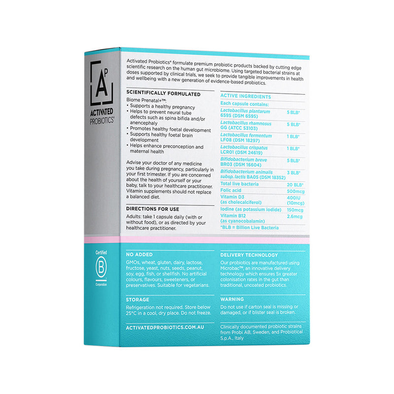 ACTIVATED PROBIOTICS BIOME PERINATAL PROBIOTIC 30VC