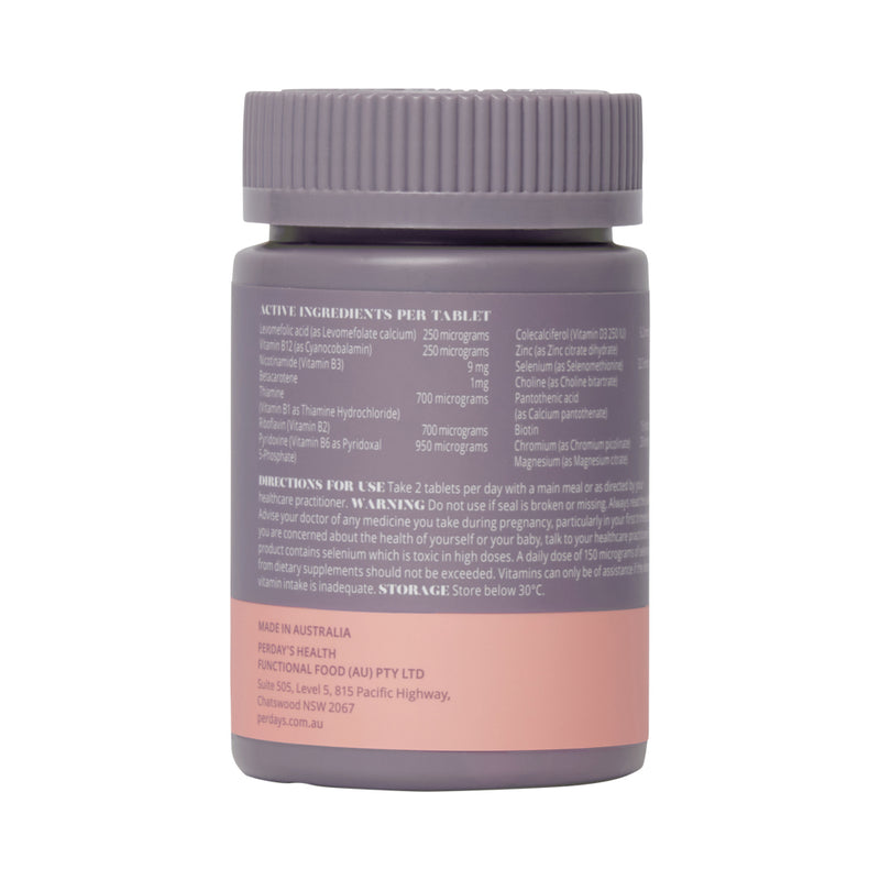 PERDAYS BUMP TO BREAST PRENATAL MULTI 60T