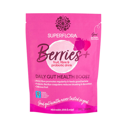 SUPERFLORA BERRIES+ DAILY GUT HEALTH BOOST 300G