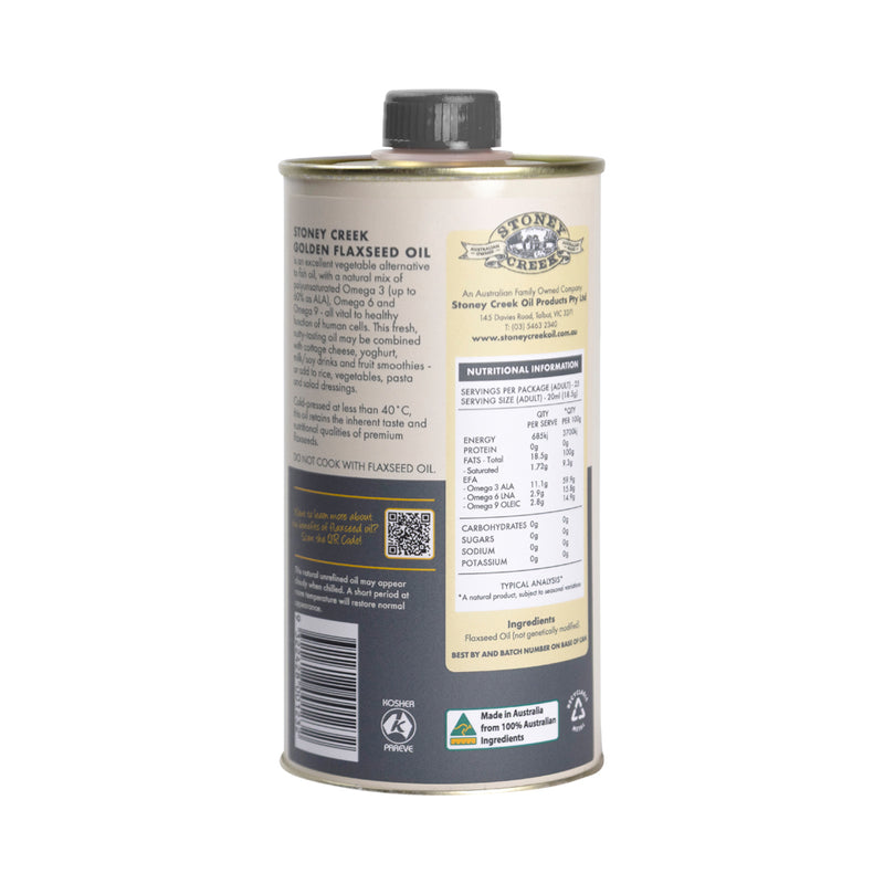 STONEY CREEK GOLDEN FLAXSEED OIL 500ML