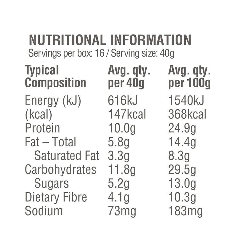 Amazonia Raw Protein Bar Choc Chip Cookie Dough 40g x 10 Display  SELL THROUGH
