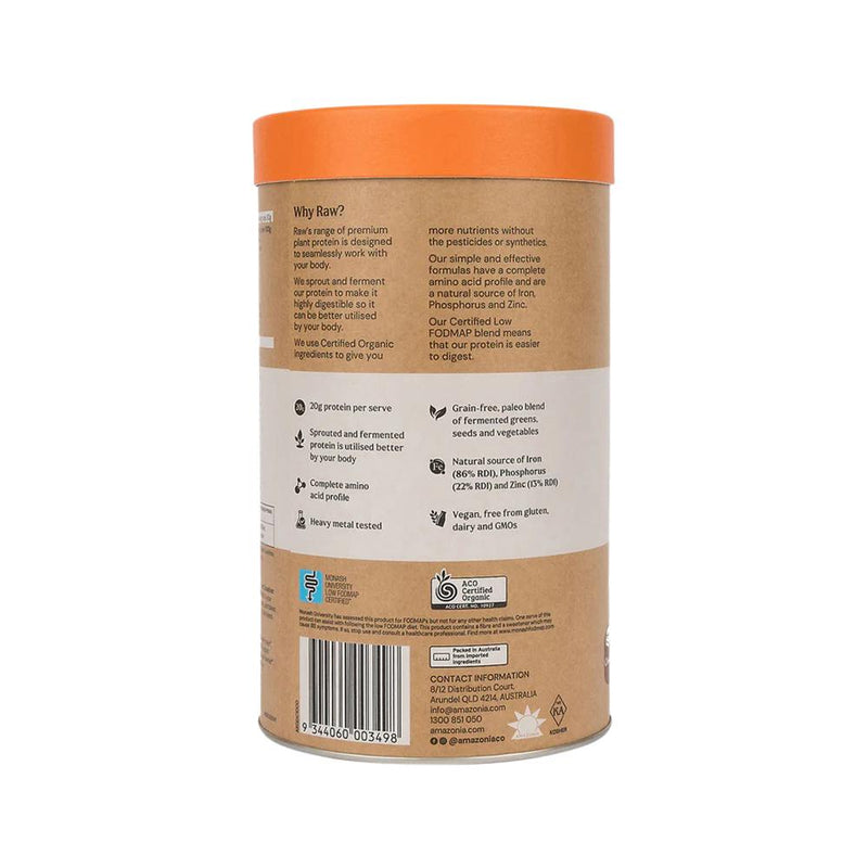 Amazonia Raw Protein Organic Paleo Gentle Digest Chocolate 500g
