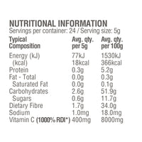 Amazonia Raw Wholefood Extracts Organic Vitamin C+ (Passionfruit Flavour) 120g