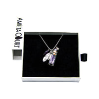 Amrita Court Aroma Necklace Crystal Bottle Amethyst + Purify Essential Oil 10ml Pk  SELL THROUGH