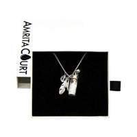 Amrita Court Aroma Necklace Crystal Bottle Clear Quartz + Purify Essential Oil Blend 10ml Pack  SELL THROUGH