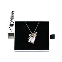 Amrita Court Aroma Necklace Crystal Bottle Rose Quartz + Purify Essential Oil 10ml Pk