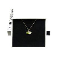 Amrita Court Aroma Necklace Gold Plated Green Shell Electric Lime (Light Green) + Purify Essential Oil 10ml Pk  SELL THROUGH