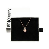 Amrita Court Aroma Necklace Rose Gold Heart Lock + Purify Essential Oil 10ml Pk  SELL THROUGH