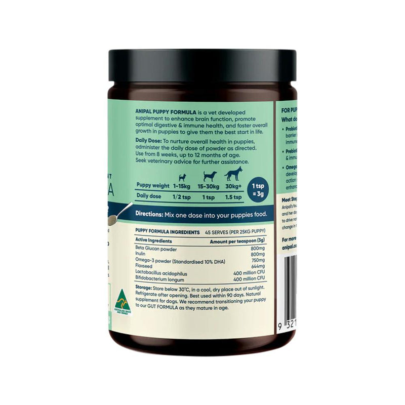 ANIPAL IMMUNITY DIGESTION & DEVELOPMENT PUPPY FORMULA POWDER MEAL TOPPER 135G