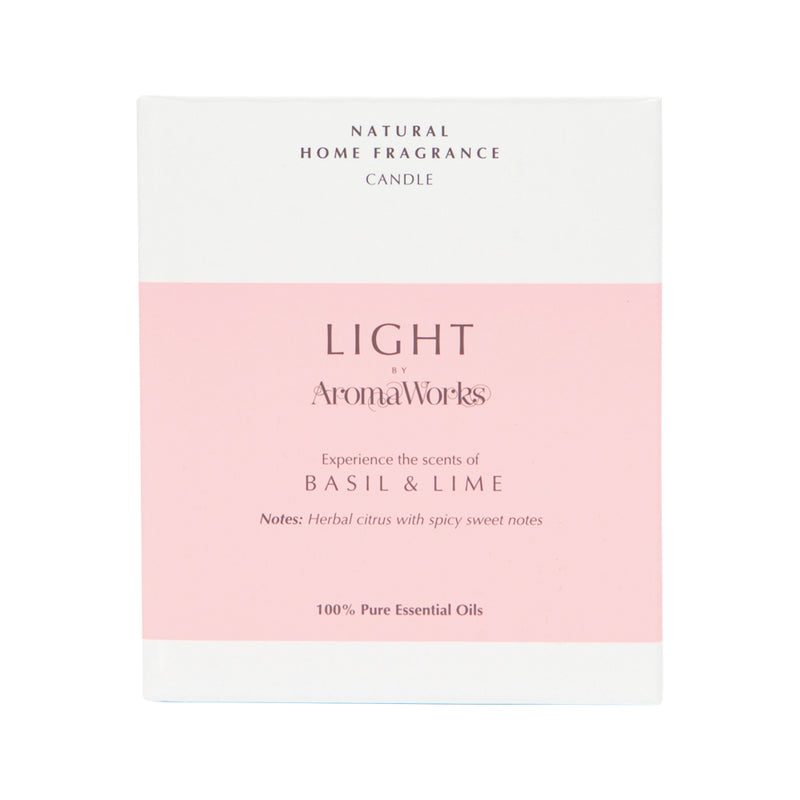 AromaWorks Light Candle Basil & Lime Medium 220g