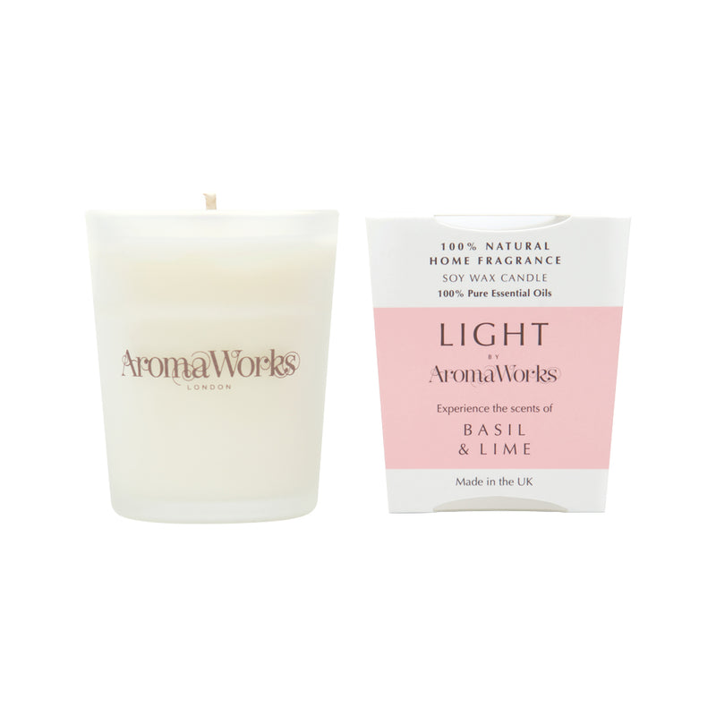 AromaWorks Light Candle Basil & Lime Small 75g