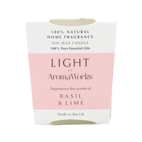 AromaWorks Light Candle Basil & Lime Small 75g
