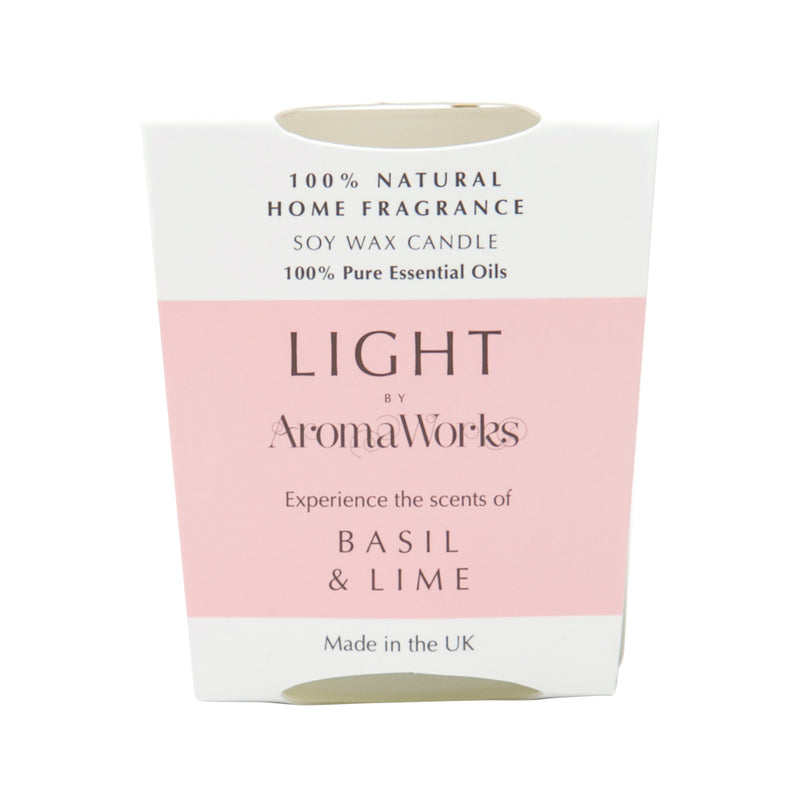AromaWorks Light Candle Basil & Lime Small 75g