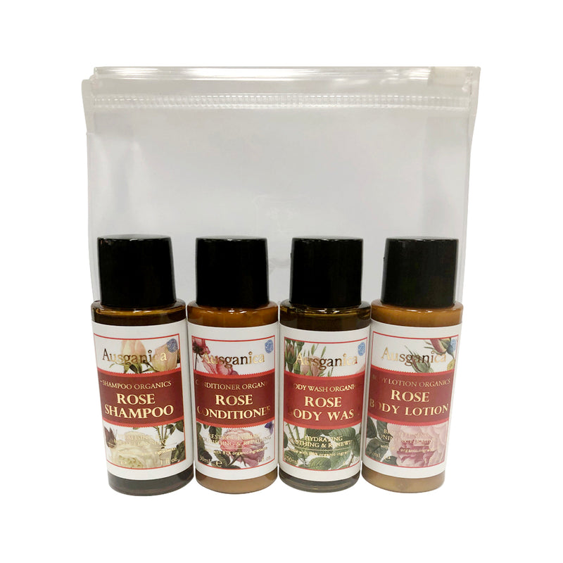 Ausganica Organic Hair & Body Travel Kit Organic Rose 30ml